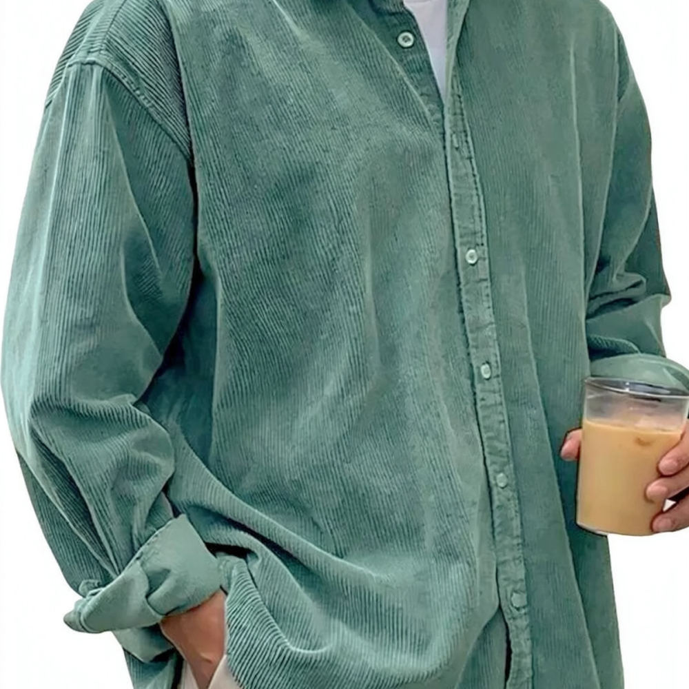 Mens Corduroy Shirts Long Slee - Corduroy Button Up Shirt Men ulasan dan harga