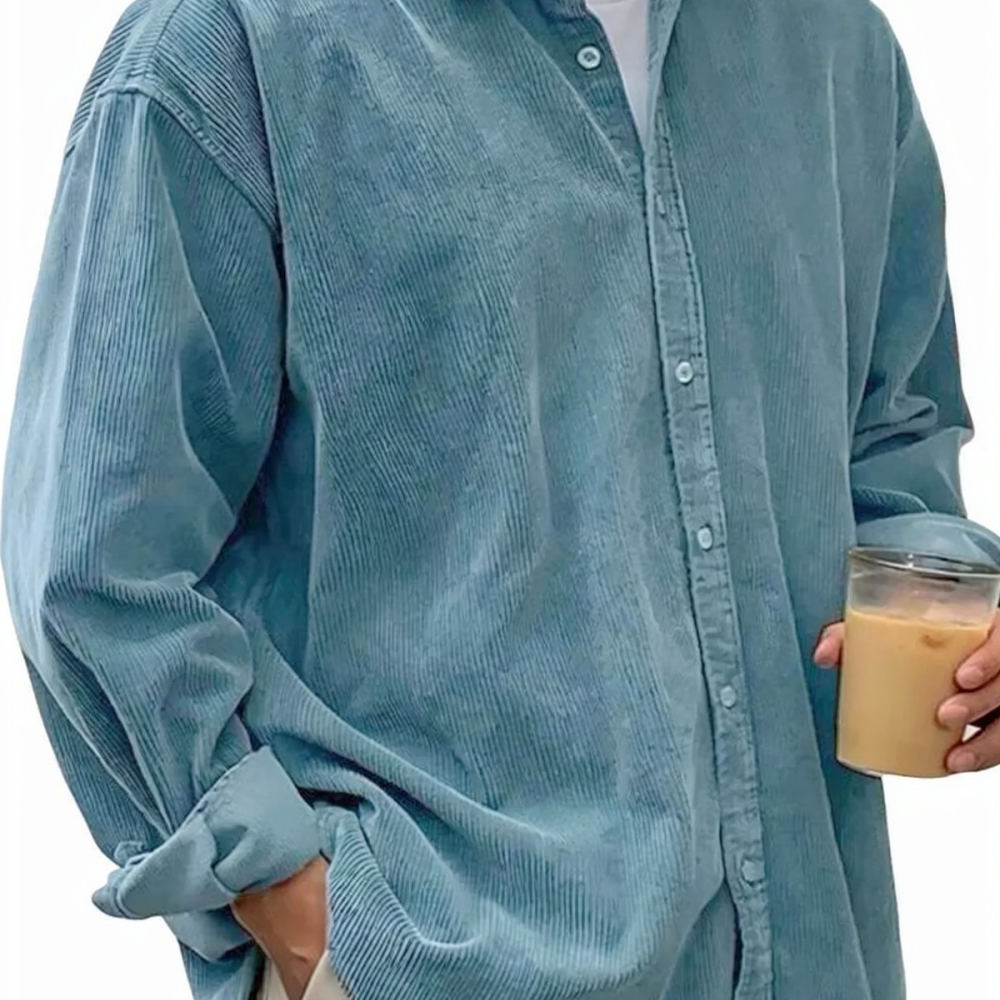 Mens Corduroy Shirts Long Slee - Corduroy Button Up Shirt Men ulasan dan harga