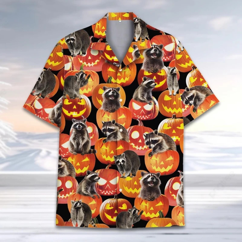 Men's Summer Hawaiian Raccoon  - Vintage Hawaiian Floral Shirt ulasan dan harga
