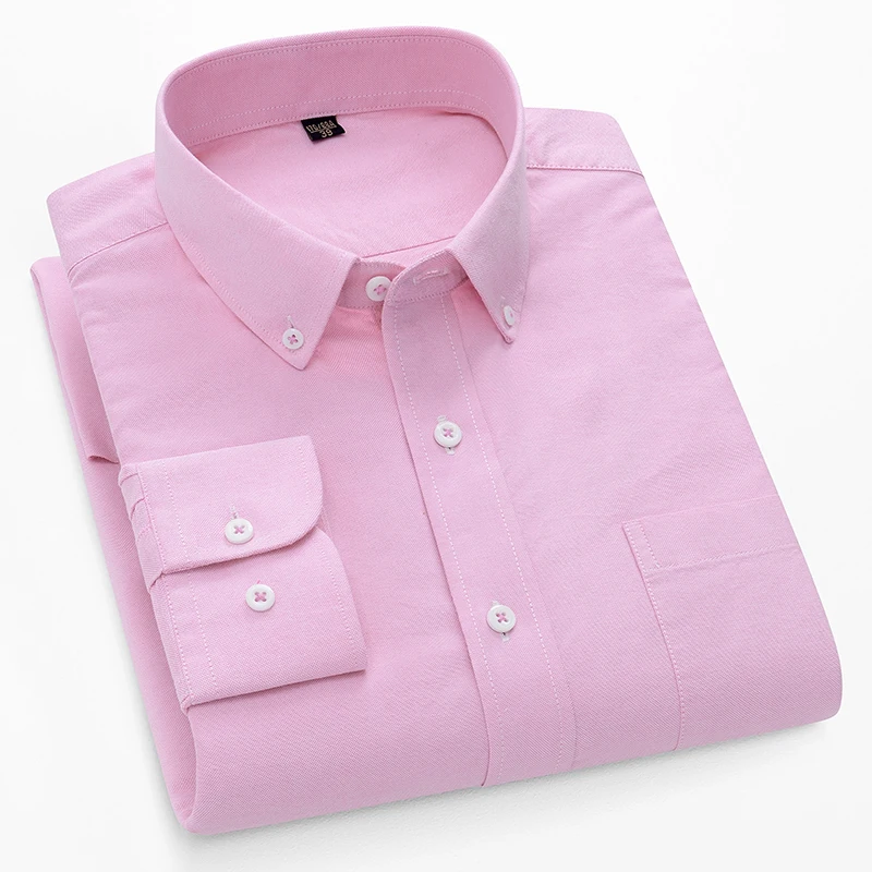100% Cotton Oxford Long-Sleeve - Oxford Cotton Casual Shirt Business ulasan dan harga