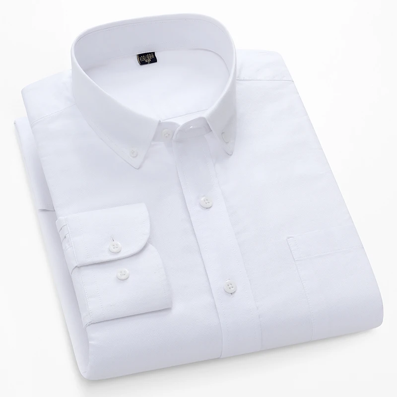 100% Cotton Oxford Long-Sleeve - Oxford Cotton Casual Shirt Business ulasan dan harga