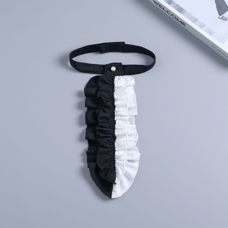 Black White Ruffled Collar Dec - Shirts ulasan dan harga