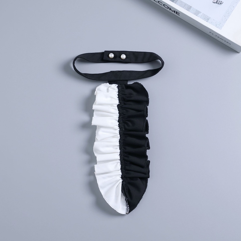 Black White Ruffled Collar Dec - Shirts ulasan dan harga