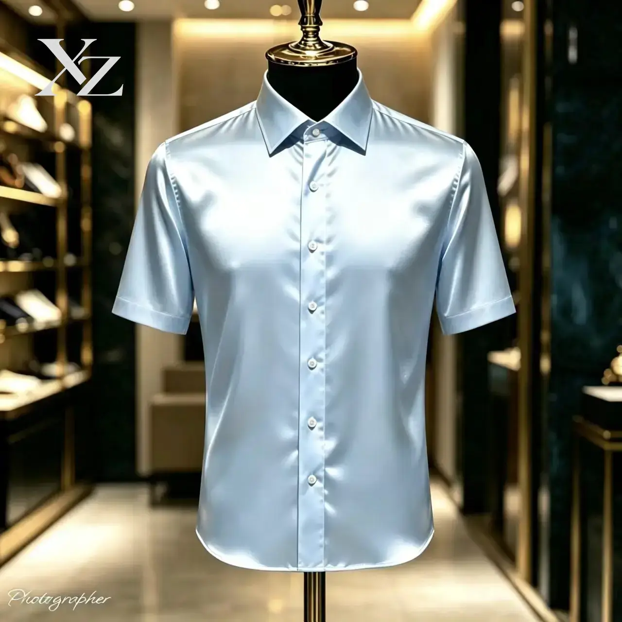 Premium Men's Solid Color Sati - Mens Satin Silk Dress Shirt ulasan dan harga