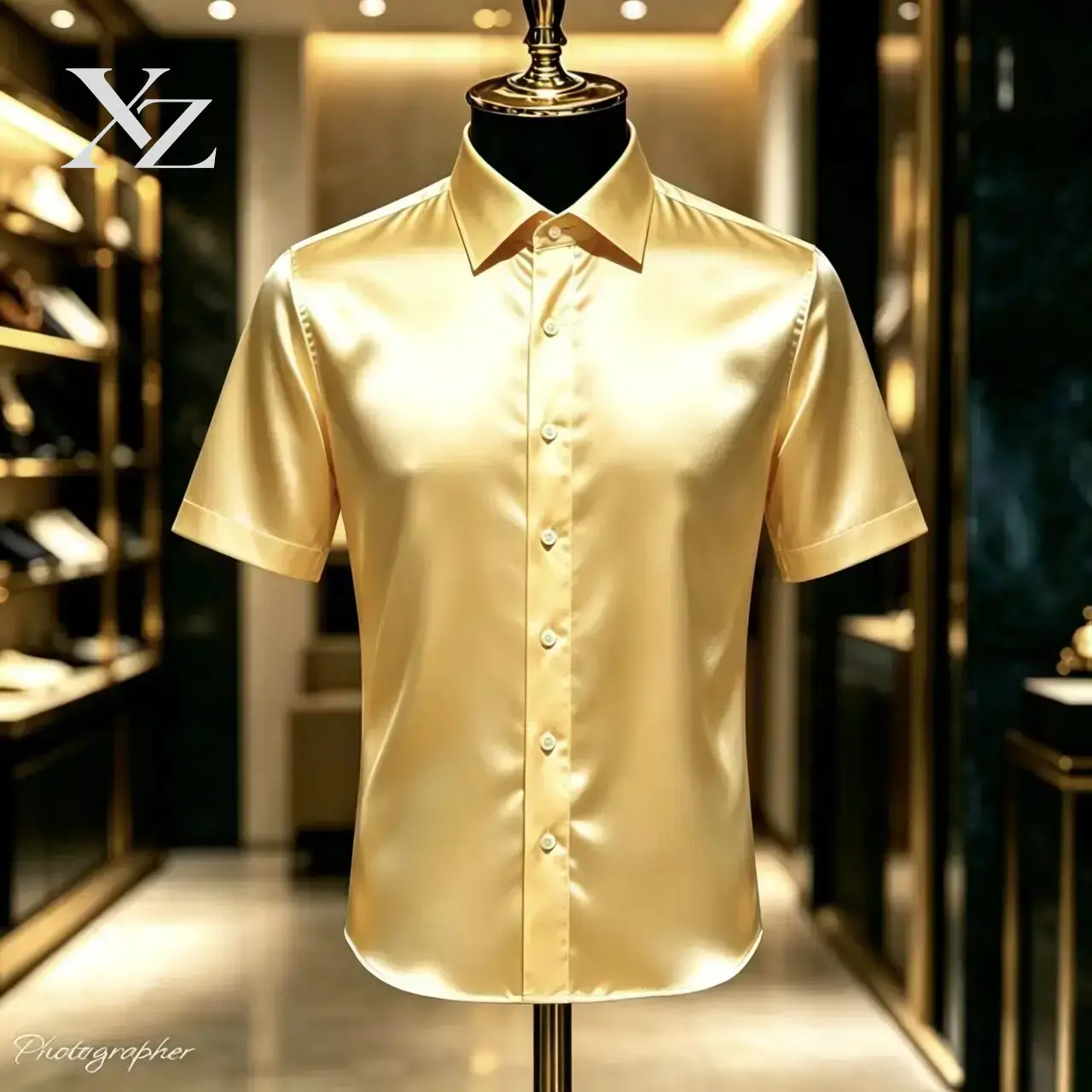 Premium Men's Solid Color Sati - Mens Satin Silk Dress Shirt ulasan dan harga