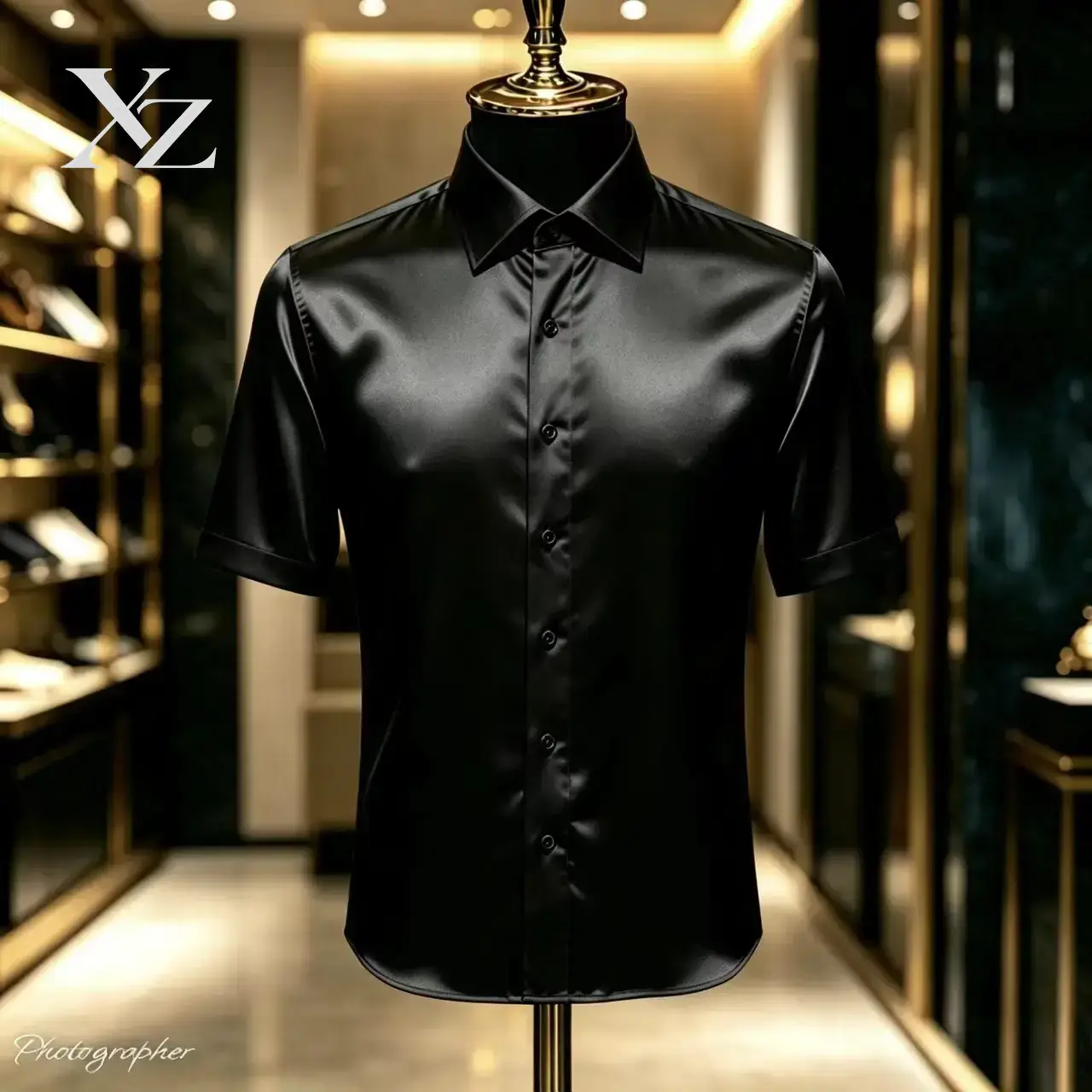 Premium Men's Solid Color Sati - Mens Satin Silk Dress Shirt ulasan dan harga