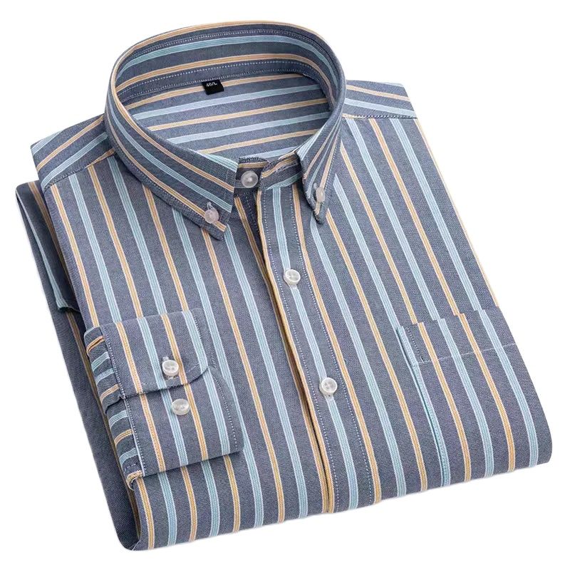160KG Oversized Shirt Striped  - Oxford Cotton Casual Shirt Business ulasan dan harga