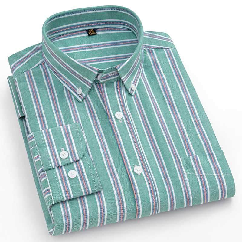 160KG Oversized Shirt Striped  - Oxford Cotton Casual Shirt Business ulasan dan harga